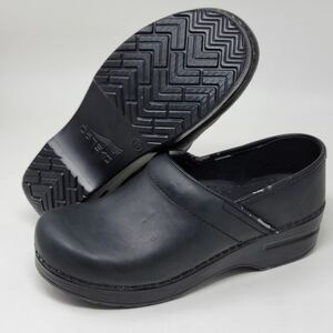 Dansko Womens Black Oiled Leather Clogs Matt Finish Sz 37 EU US 6.5 -7 Pre-owned
